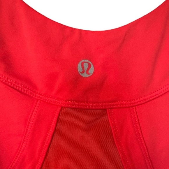 LULULEMON Orange Scoop Neck Tank Top with Cinch Hem | Size: 6 - Picture 4 of 7